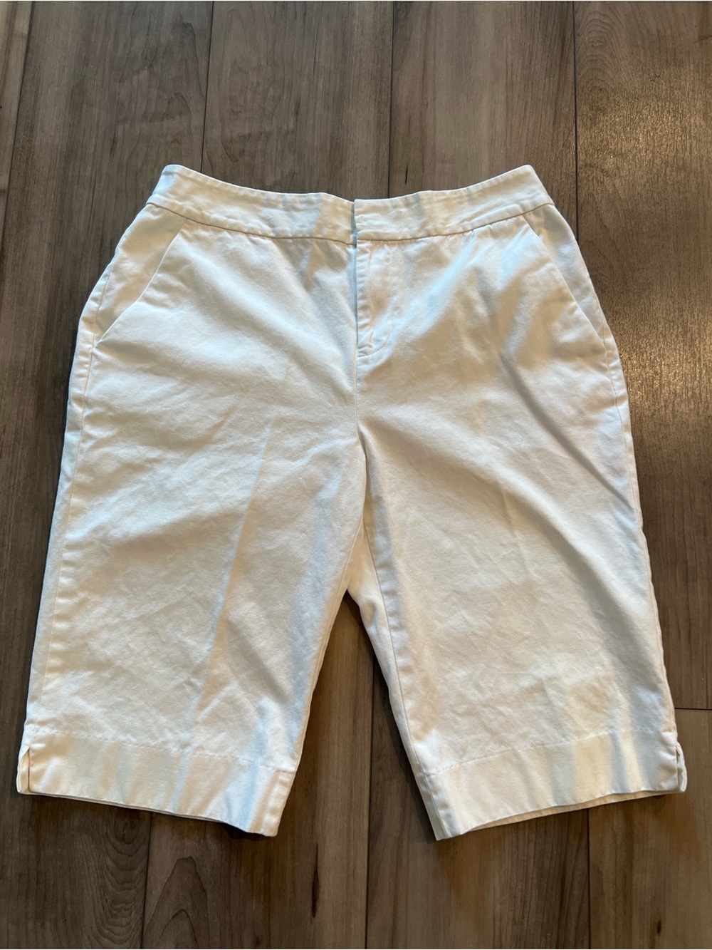 Lauren Ralph Lauren White Cotton Bermuda Knee Length Shorts Size 4